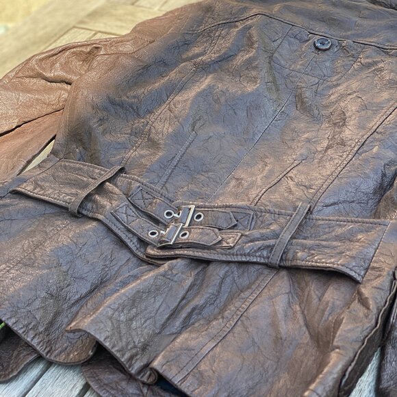 Danier Brown Distressed Leather Jacket | Size Small - Picture 9 of 16